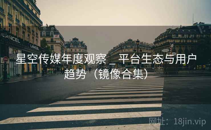 星空传媒年度观察 _ 平台生态与用户趋势（镜像合集）