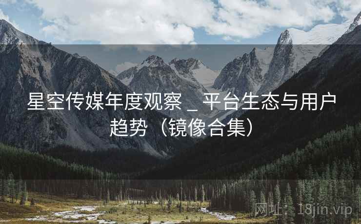 星空传媒年度观察 _ 平台生态与用户趋势（镜像合集）