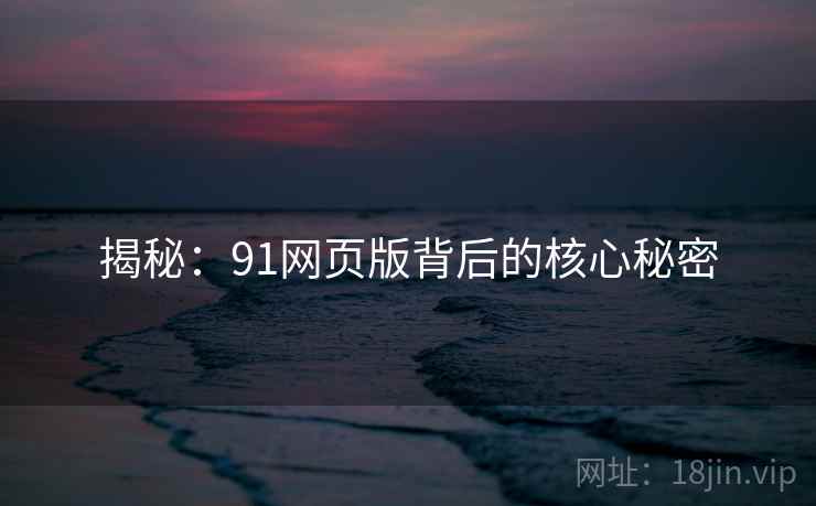 揭秘：91网页版背后的核心秘密