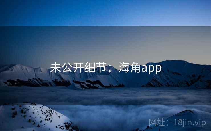 未公开细节:海角app